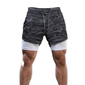 2025กางเกงวิ่งขาสั้นสำหรับผู้ชายกางเกงออกกำลังกายสีพื้นเข้ารูประบายอากาศได้ดีมีสไตล์ไม่เหมือนใครสำหรับฤดูร้อน - Product Image 1