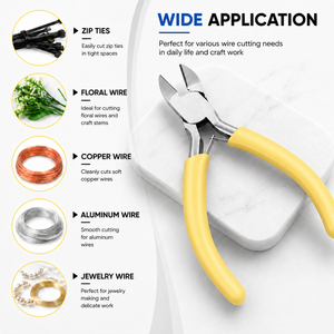 Mini Flush Cutter Pliers Yellow Handle Jewelry Wire Cutting <b>Tool</b> Precision Diagonal Snips Lightweight Durable Steel Cutter - Product Image 5