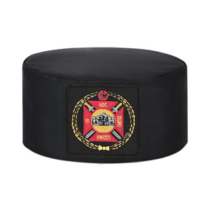 Masonic Regalia Knights Templar Regalia <b>Hat</b> - Black Ceremonial Crown <b>Cap</b> with Embroidered Patch Ceremonial <b>Hat</b> - Product Image 1