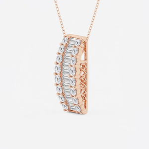 Pendentif de mode en diamant rond de laboratoire 3 CTW avec chaîne réglable, collier élégant et étincelant, bijoux fins, cadeau pour femme - Product Image 1