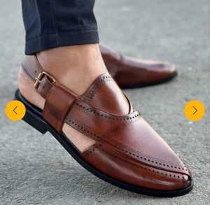 Sandales en cuir marron faites à la main pour hommes, élégantes et stylées, haute qualité 2026 - Product Image 5
