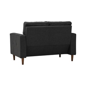 Canapé confortable et durable en tissu gris foncé de style mid-century modern avec rembourrage en mousse et capitonnage, idéal pour salon et appartement hôtelier - Product Image 3