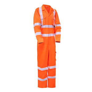 ชุดคลุมทำงานแขนยาวผ้าคอตตอนผสมแบบใหม่ พร้อมกระเป๋าซิปด้านหน้า ชุดคลุมทำงานผ้าทวิลสำหรับผู้ชาย ทรงเข้ารูป ชุดทำงานอเนกประสงค์ ดีไซน์ OEM - Product Image 2