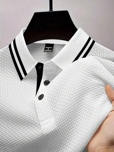 เสื้อยืดแขนสั้นผู้ชายสไตล์ลำลองอเนกประสงค์ เสื้อกอล์ฟ สีขาว แบบเป็นทางการ - Product Image 3
