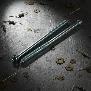 Vis à bois à double extrémité à tête fendue, zinguées, en acier au carbone classe 4.8 6.8, filetage partiel, métrique/pouce, marque PDC, norme DIN - Product Image 1