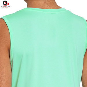 Fashion Forward Women's Knitted Tank <b>Top</b>-Front Logo 100% Cotton 180g O-Neck Quick Dry & Breathable for Travel Gym & Streetwear - Product Image 6