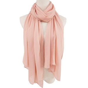 Silk <b>Chiffon</b> Hijab Comfortable Lightweight Modest Fashion Breathable Solid Pattern <b>Scarves</b> for Daily Use Women Summer Muslim - Product Image 1