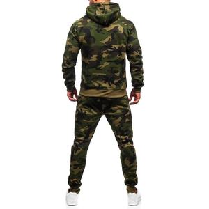 Econex Sports 2025 Unisex Fitness Set de alta calidad Camo impreso Sportsuit logotipo personalizado cremallera con capucha Jogger Streetwear para invierno - Product Image 1
