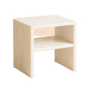Luxury <b>Marble</b> Look Night <b>Table</b> Contemporary White Bedside Side <b>Table</b> for Modern Homes White <b>Marble</b> Look Nightstand Bedside <b>Table</b> - Product Image 1