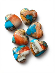 Cabochon en forme de cœur en cuivre turquoise, pierre précieuse non montée pour la création de bijoux - Product Image 3