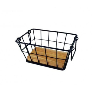 Popular Black Metal <b>Wire</b> <b>Basket</b> Multi-Purpose Rectangular Kitchenware Tabletop Fruit & Vegetables Storage <b>Basket</b> With Handles - Product Image 2