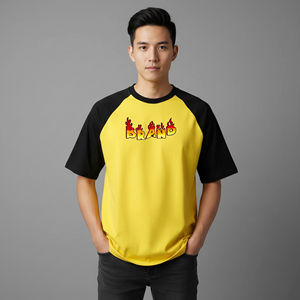 T-shirts pour hommes 100 % coton, effet délavé soleil, logo brodé personnalisé, écologiques et respirants – Vente en gros à chaud - Product Image 1