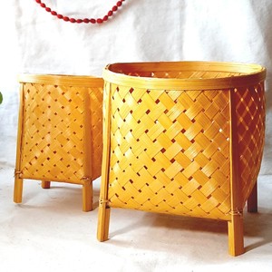 Raised bamboo planters handmade <b>weaving</b> plant <b>basket</b> stand commercial planter stands low price - Product Image 4