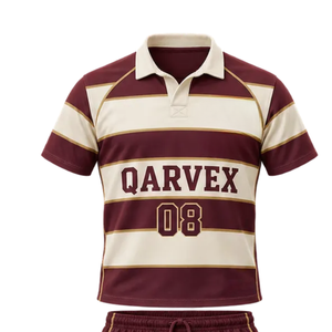 Maillot de football rétro à larges rayures, polo et short unisexe, séchage rapide, anti-humidité, respirant, polyester sublimé - Product Image 3