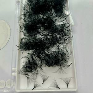 Proveedor Mayorista de Extensiones de Pestañas 10D-20D Naturales Largas y Estrechas 0.03 0.05 CC/DD/M/L Curvatura Abanicos de Volumen Preformados Suaves y Ligeros - Product Image 6