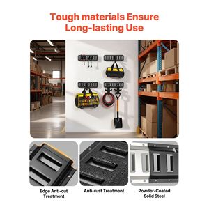 Kit 4 Pezzi Binario E-Track da 40 cm con 2 Ganci a U, 2 Portautensili, 2 Staffe per Ripiani, 2 Accessori per il Controllo del Carico Pneumatici - Product Image 2