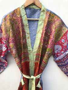 Robe midi élégante à imprimé floral vintage, décontractée, à manches longues, avec taille naturelle, teinte unie, pour femme, robe de nuit - Product Image 2