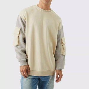 OEM custom sweatshirt for US casual brands with custom woven patch sweatshirt and mens clothing Low MOQ - Product Image 1