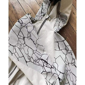 Unisex Hooded Windbreaker <b>Jacket</b> With Crack Printing Pattern Full Sleeve Zipper <b>Fly</b> Lightweight Polyester Streetwear Spring - Product Image 2