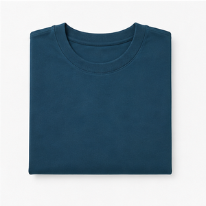 Custom Petrol Blue Cotton Modal Deep Curved Hem <b>Mens</b> Oversized Short Sleeve T-Shirt MTS-OVR-0012 - Product Image 6