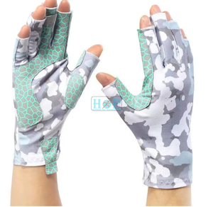 Lightweight Fishing Gloves Fingerless UV <b>Sun</b> Protection Anti Slip Palm Breathable Stretch Fabric for Men and Women Fishing - Product Image 1