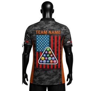 เสื้อโบว์ลิ่งลำลองผู้ชาย ORVO SPORTS ผ้าเทอร์รี่ แขนสั้น พิมพ์ลายแบบซับลิเมชั่น แห้งเร็ว ระบายอากาศได้ดี โพลีเอสเตอร์ 100% สีดำ สไตล์อเมริกัน - Product Image 4