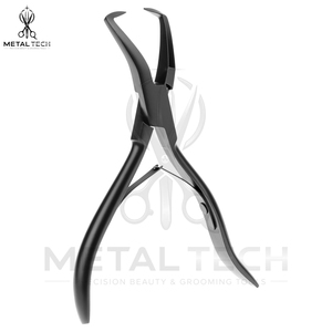 Pince professionnelle en acier inoxydable noir mat pour l'élimination des extensions capillaires, tête incurvée, outil de dépose pour micro-anneaux et liens de kératine - Product Image 3