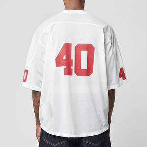 Maillot de football américain en maille 100 % polyester pour sublimation, coupe oversize et carrée, numéro personnalisé pour marques de mode - Product Image 2