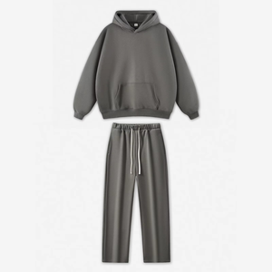 Survêtement Homme Lourd 100% Coton, Ensemble Deux Pièces Personnalisé avec Sweat à Capuche Zippé et Pantalon de Jogging pour la Gym, Vente en Gros - Product Image 1