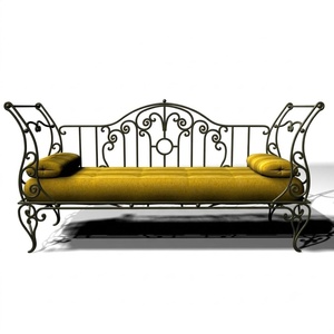 Juego de Sofás de Hierro Forjado de Lujo para Exteriores, Muebles de Jardín Tradicionales Impermeables, Sofá de 2 Plazas para Sala de Estar - Product Image 1