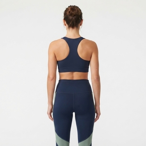 Ensemble de yoga pour femmes, bleu marine et vert, avec soutien-gorge de sport et leggings taille haute, idéal pour la gym, le fitness et l'entraînement - Product Image 3