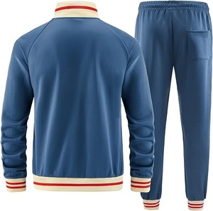 Chándal Rojo Unisex con Rayas Blancas, Cierre Completo, Estilo Deportivo para Adultos, Ropa de Otoño, Transpirable, con Bolsillos Laterales - Product Image 6