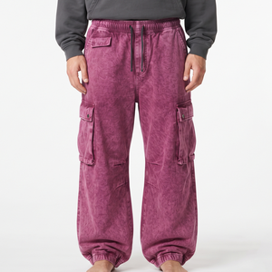 Pantalones Jogger Cargo Oversize de la Mejor Calidad para Hombre, de Algodón con Lavado Ácido, Ajuste Holgado, Múltiples Bolsillos, Estilo Urbano - Product Image 1