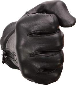 Guantes de cuero de piel de ciervo negros para hombre - Product Image 4