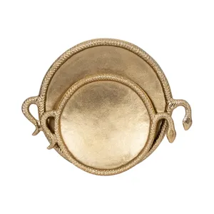 Handmade Fruit Serving Tray for Stylish Kitchen Counter Decorative Accessories Designer Metal Display TrayOval Metal Serving - Product Image 4