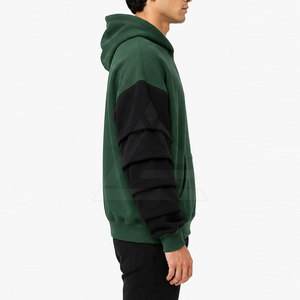 Sudaderas con Capucha Premium para Hombre, Ropa Urbana con Diseño de Mangas Multicapa, Estilo Casual Oversize - Product Image 6