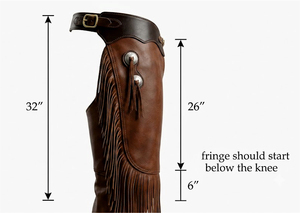 Guêtres complètes en cuir véritable de qualité supérieure, style western, avec franges, faites à la main, pour la protection des jambes lors de la pratique du cowboy, du rodéo et de l'équitation, personnalisables. - Product Image 4