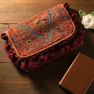 Premium Quality Noorvi Embroidered Mirror Work Clutch Bag Handmade Ethnic Designer Evening Purse Available At Best Market Price - Product Image 4