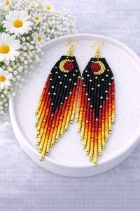 Pendientes de Perlas Bordadas Estilo Boho Coloridos, Colección de Joyería de Moda Artesanal para Damas - Product Image 4