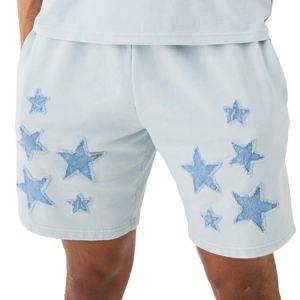Shorts imprimés pour hommes avec logo personnalisé sur le devant, décontractés, pour l'entraînement, en coton molletonné respirant, taille mi-haute avec cordon élastique - Product Image 1