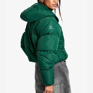 Veste matelassée décontractée pour femme, coupe-vent d'hiver chaud à capuche, couleur unie, légère, nouvelle qualité, avec logo - Product Image 1