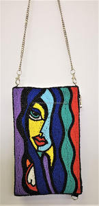 Handmade Beaded Crossbody <b>Bag</b> Colorful Abstract Face Design Shoulder Purse for Women Evening <b>Party</b> and Wholesale Buyers - Product Image 3