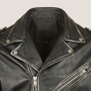 Veste de moto en cuir véritable pour hommes, style motard, col rabattu, fermeture éclair, ceinture, coupe ajustée, pour l'automne et l'hiver - Product Image 5