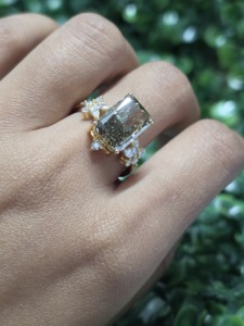 Caratleaf Diamond Classic Rose Gold Plated Cocktail <b>Ring</b> Emerald Cut Prong Setting Lab Grown Stone IGI Certified <b>Women's</b> - Product Image 2