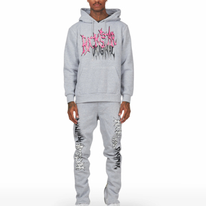 Conjuntos Deportivos de Invierno con Capucha, Estilo Urbano, Personalizables con Logotipo, de Alta Calidad, Transpirables, de Algodón Grueso para Hombre, de Dos Piezas - Product Image 1