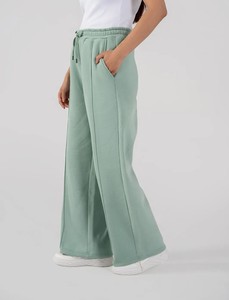 Pantalon de survêtement décontracté vert menthe pour homme, grande taille, broderie, taille élastique, cordon de serrage, poches latérales, tissu tricoté mi-lourd - Product Image 3