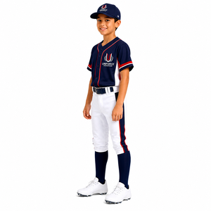 Conjunto de Uniforme de Béisbol Juvenil Personalizado 2026, Jersey y Pantalones de Béisbol Sublimados para Niños, Ropa Deportiva Transpirable de Manga Corta, 100% Poliéster - Product Image 4