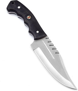 Couteau de survie artisanal en acier inoxydable pour le camping et la chasse, avec manche en bois, lame droite et étui en cuir fin - Product Image 5