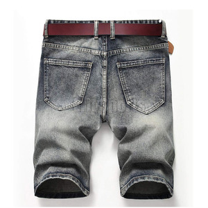 OEM Service Wholesale Custom Made <b>Drawstring</b> Knitted Casual Mid <b>Men</b> <b>Jeans</b> Shorts 2026 New Arrival Private Label - Product Image 2