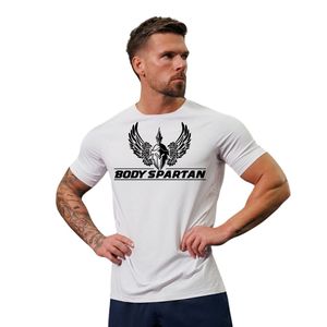 Mens <b>White</b> Graphic Print T Shirt Crew Neck Short Sleeve Athletic Gym Workout Training Casual Sportswear Activewear <b>Tee</b> - Product Image 1